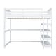 preview thumbnail 21 of 82, Space-Saving Loft Bed with Storage Shelves and Desk, Solid Wood Loft Bed Frame with Ladder and Guardrail for Kids Teens Adults