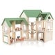 preview thumbnail 2 of 8, Wooden Corner Dollhouse Playset with 6 Rooms and 36 Pieces for Kids 3+ Years Old - 34" x 14.5" x 32.5" (L x W x H)