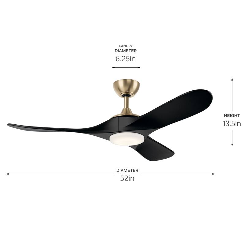 Kichler Lighting Mylo 53 Inch Ceiling Fan with Satin Etch Cased Opal Glass