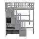 preview thumbnail 15 of 20, Full Size Solid Wood Loft Bed with Built-in Desk, Bookshelves and Storage Staircase