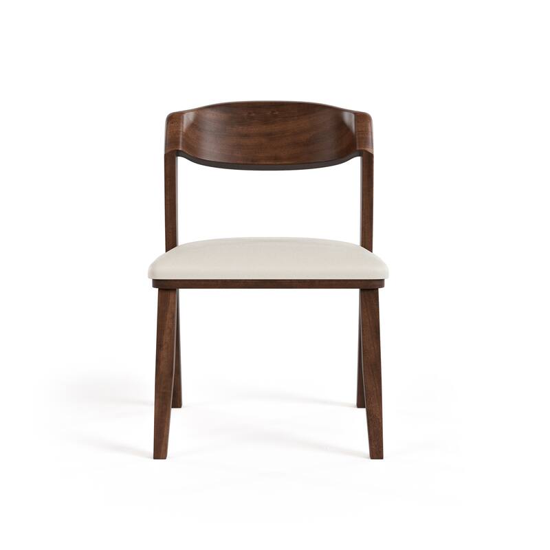 Furniture of America Abigail IV Mid-Century Modern 5-Piece Rich Walnut Solid Wood Extendable Dining Set with Self-Storing Leaf