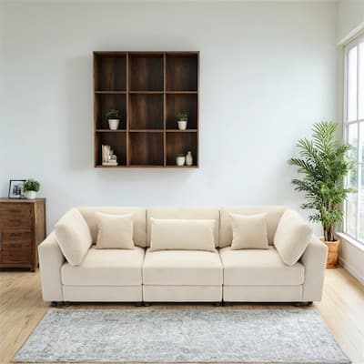 105'' 3 Seater Sofa with Removable Back Cushions and 5 Pillows