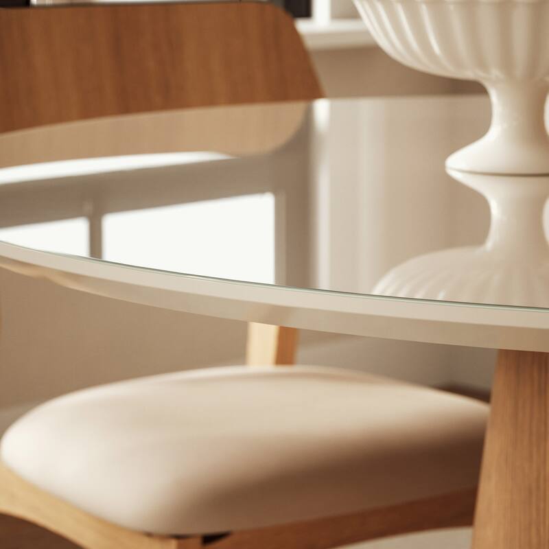 Urbia Mona Lacquered Glass Round Dining Table