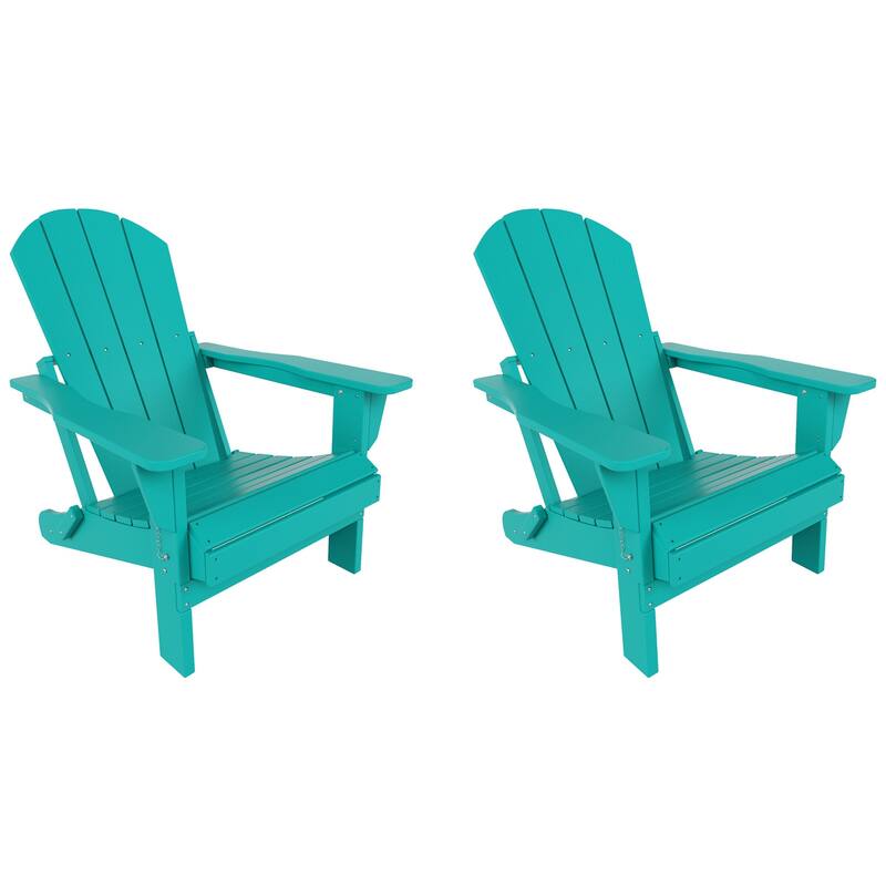 POLYTRENDS Laguna Outdoor Eco-Friendly Poly Folding Adirondack Chair (Set of 2)