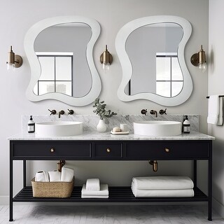 Asymmetrical Wall Mirror Decorative Irregular Mirror (Set of 2) - Bed ...