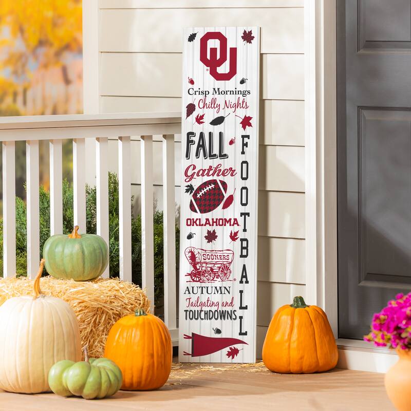 47" Double Sided Seasonal Porch Leaner, University of Oklahoma - 47" x 11.25" - Fall