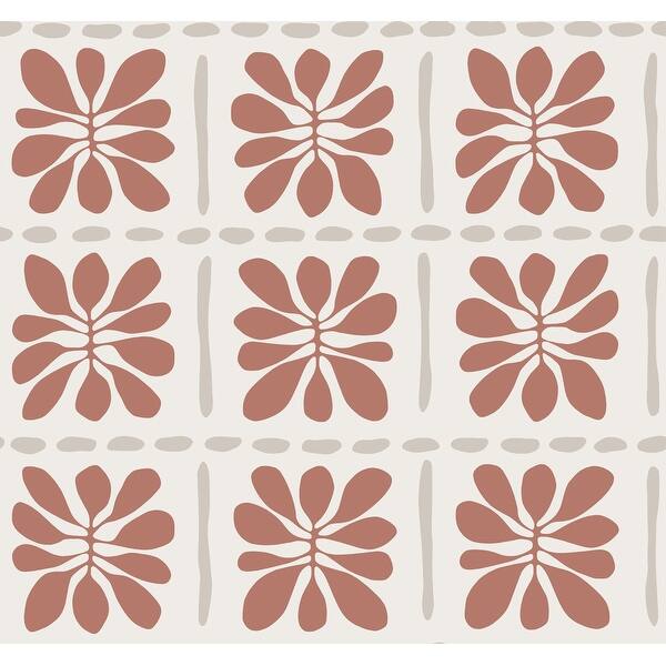 slide 2 of 7, York Wallcoverings Mimosa Fleur Terracotta Wallpaper