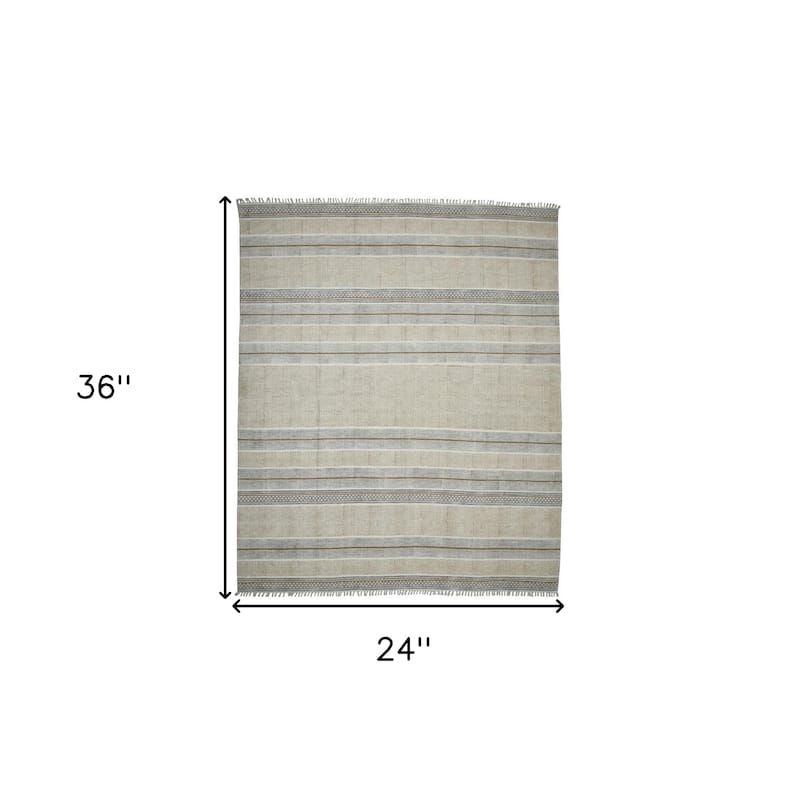 Distressed Geometric with Fringe Area Rug - 2' x 3'