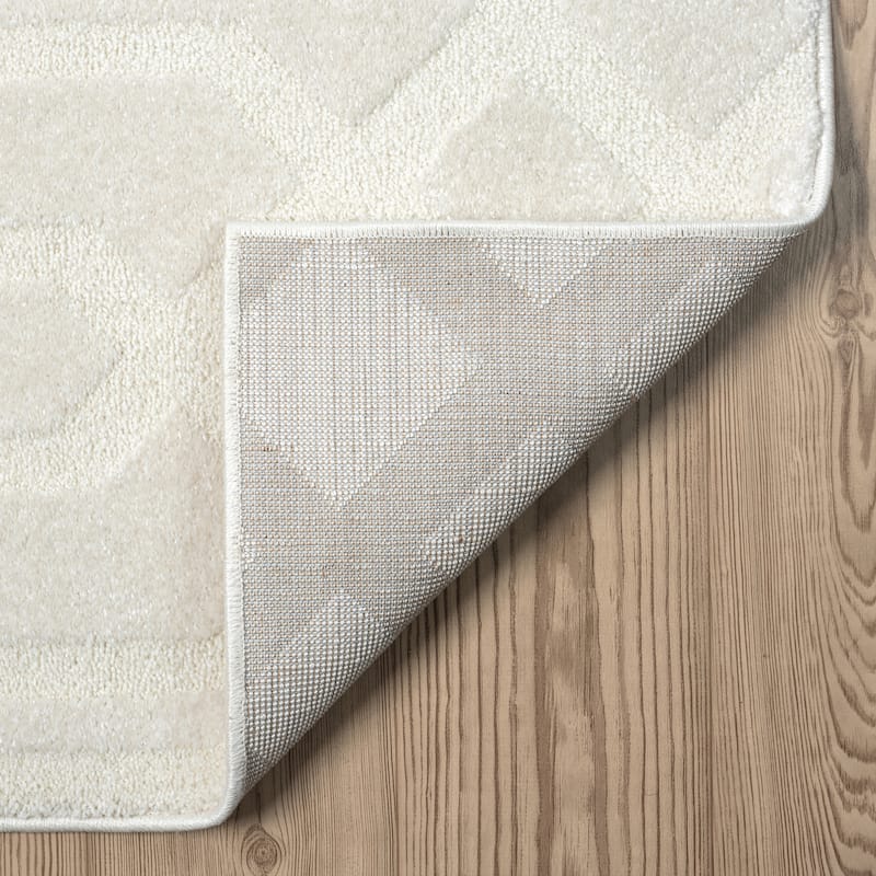 Abani Cozy COZ100A Modern Geometric Cream Neutral Diamond Pattern Area Rug