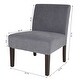 Zenvida Modern Armless Accent Slipper Chair, Solid Hardwood, 23.75"W - Thumbnail 3
