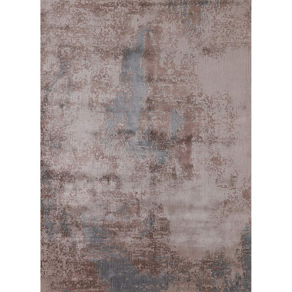 Abstract Modern Area Rug Hand-Knotted Wool Carpet - 5'3" x 6'10"