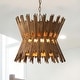 preview thumbnail 1 of 15, 16" Retro Brass Wood Hourglass 4-Light Chandelier Geometric Metal Adjustable Pendant Light for Foyer