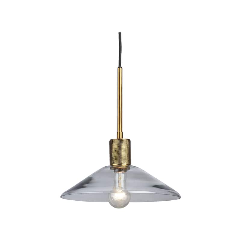 Signature Design by Ashley Chaness Clear/Brass Glass Pendant Light - 12"W x 12"D x 12"H