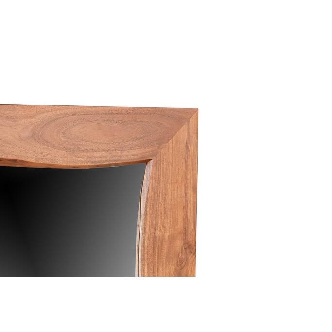 HomeRoots 24" Brown Solid Wood Live Edge Freestanding and Wall Mount Accent Mirror - 24.00 in. x 48.00 in. x 4.00 in.