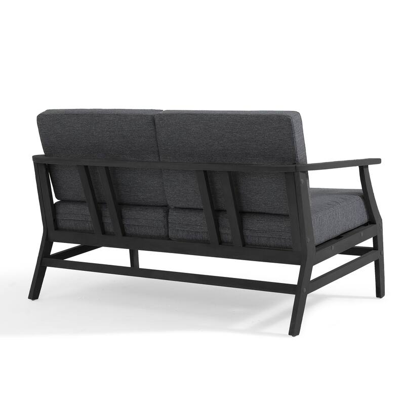 Patio Teak Wood Outdoor Loveseat Sofa with Cushions