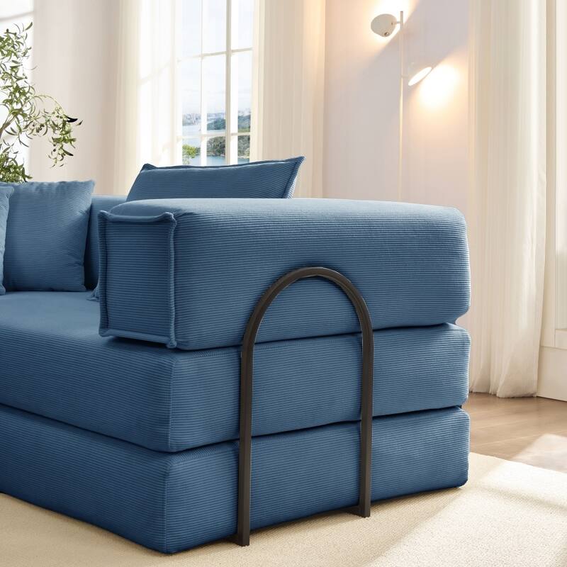 118.2" Modular L-Shaped Oversized Upholstered Sectional Sofa Set with 6 Pillows