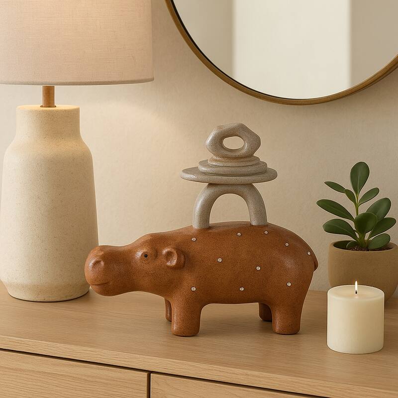 Decorative Stacked Animal Figurines - 8" Multi