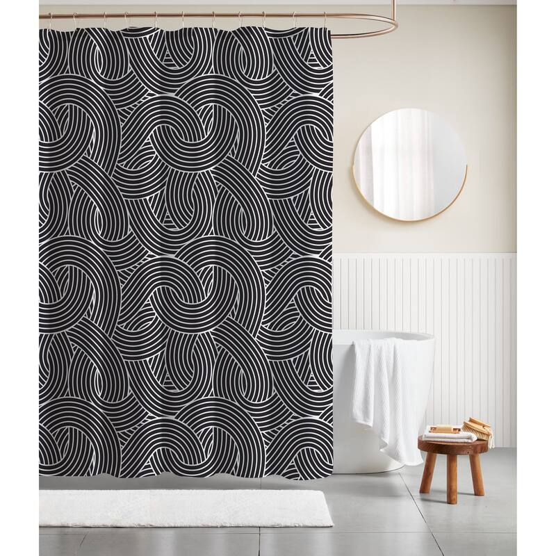 DESIGN STUDIO Printed Polyester Canvas Shower Curtain