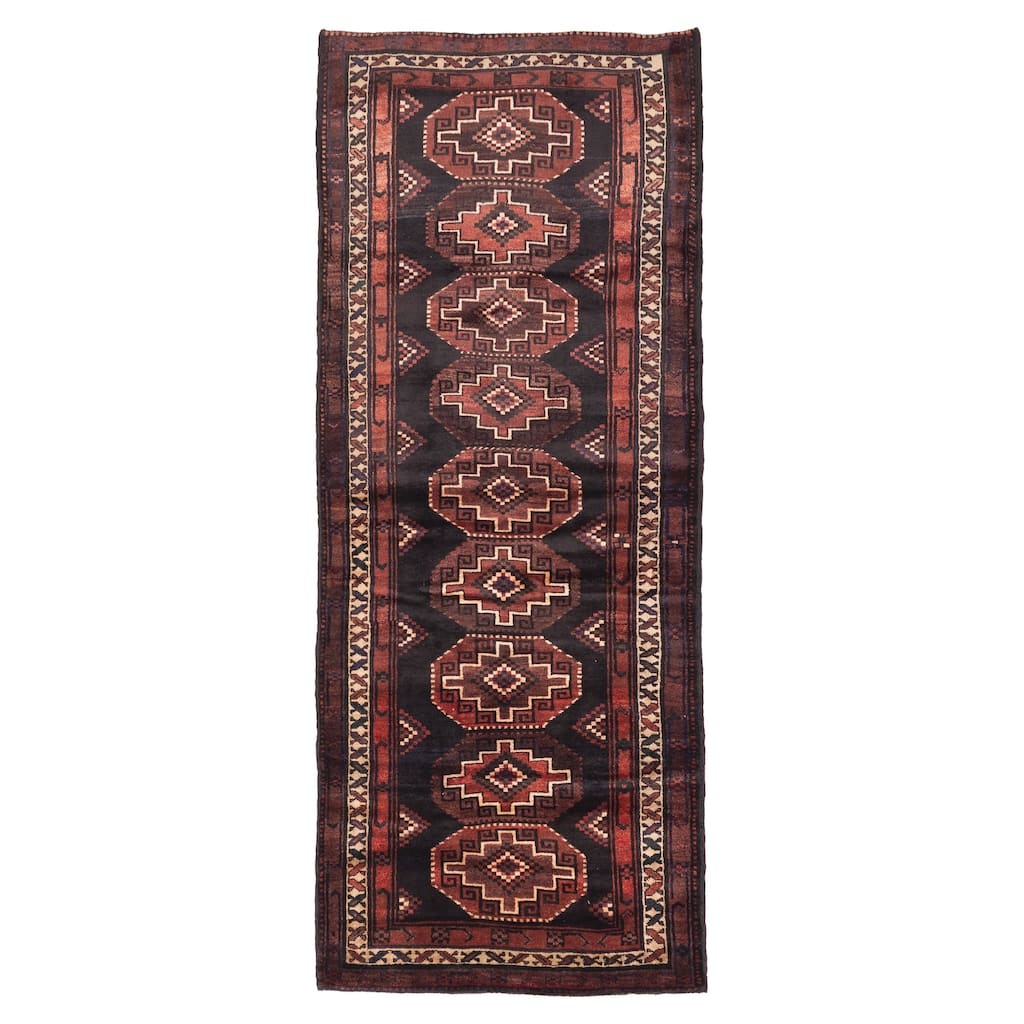ECARPETGALLERY Hand-knotted Konya Anatolian Black, Dark Red Wool Rug - 3'8 x 9'1