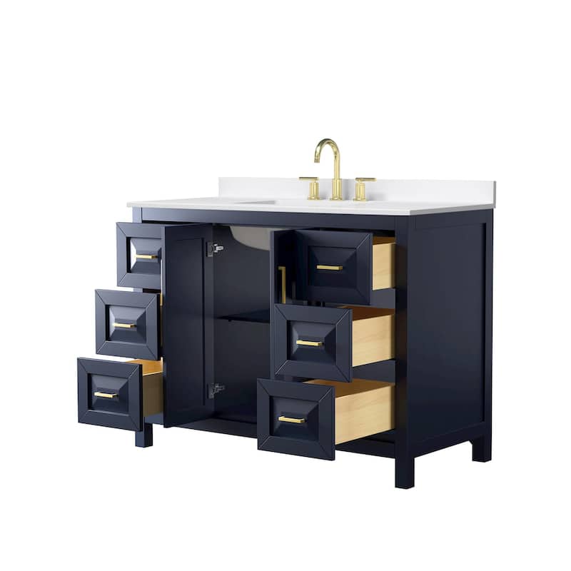 Daria 48-inch Single Vanity, 3 Hole Quartz Top