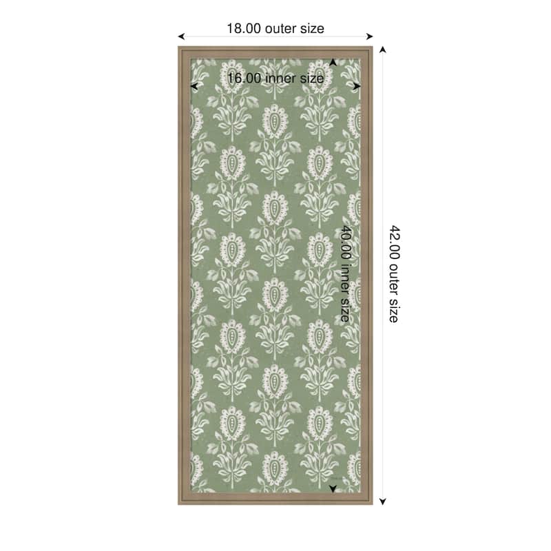 Amanti Art Framed Fabric Pinboard Floral Focus Pattern VH Panel by Beth Grove Printed Bulletin Board - Board Size 16 x 40 - Florence Light Brown