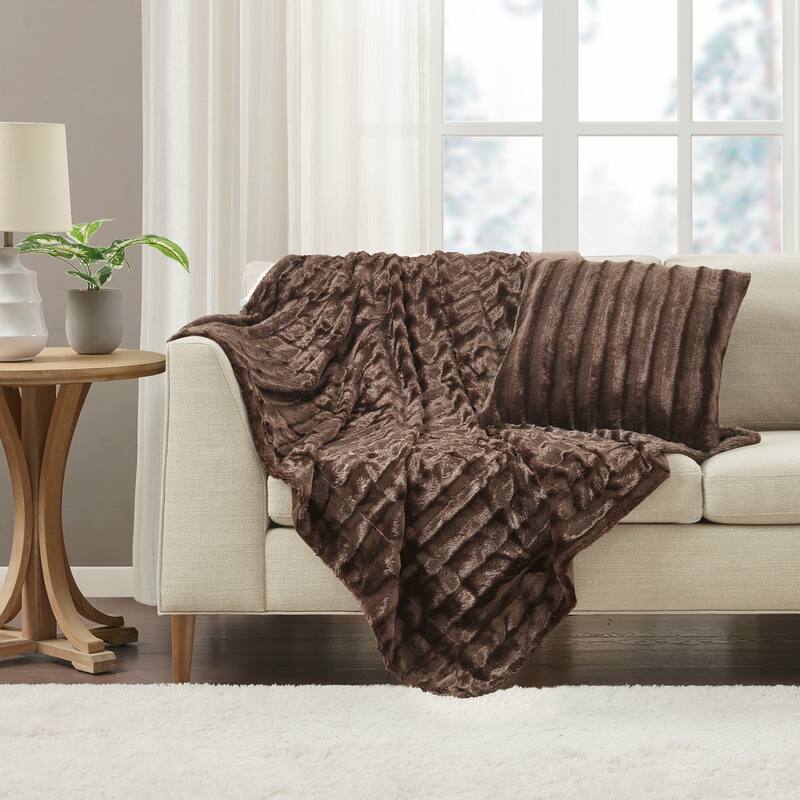 Madison Park Duke Long Fur Throw