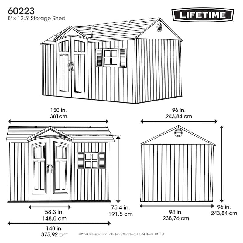 Lifetime 12.5 Ft. x 8 Ft. Outdoor Storage Shed