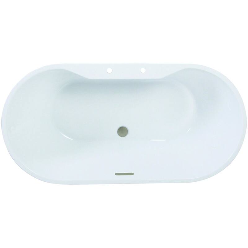 Kingston Brass VT7DE633023C42 Aqua Eden 63" Free Standing Acrylic - White / Brushed Nickel