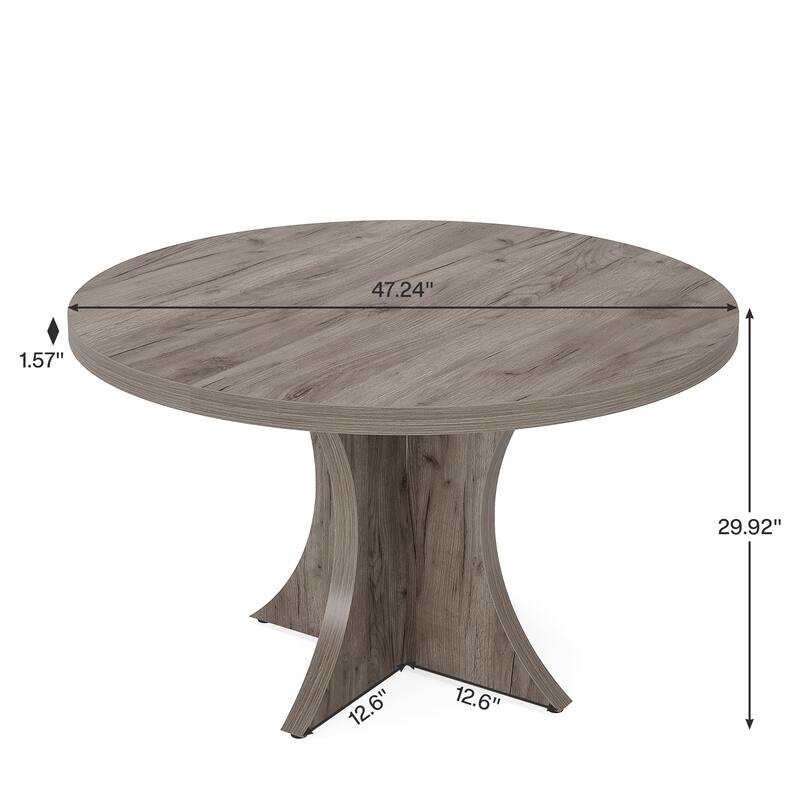Round Dining Table for 4-6, 47.2" Black Kitchen Table