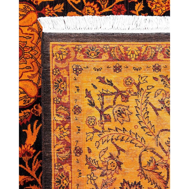 Fine Vibrance, One-of-a-Kind Hand-Knotted Area Rug - Orange, 9' 1" x 12' 2" - 9' 1" x 12' 2"