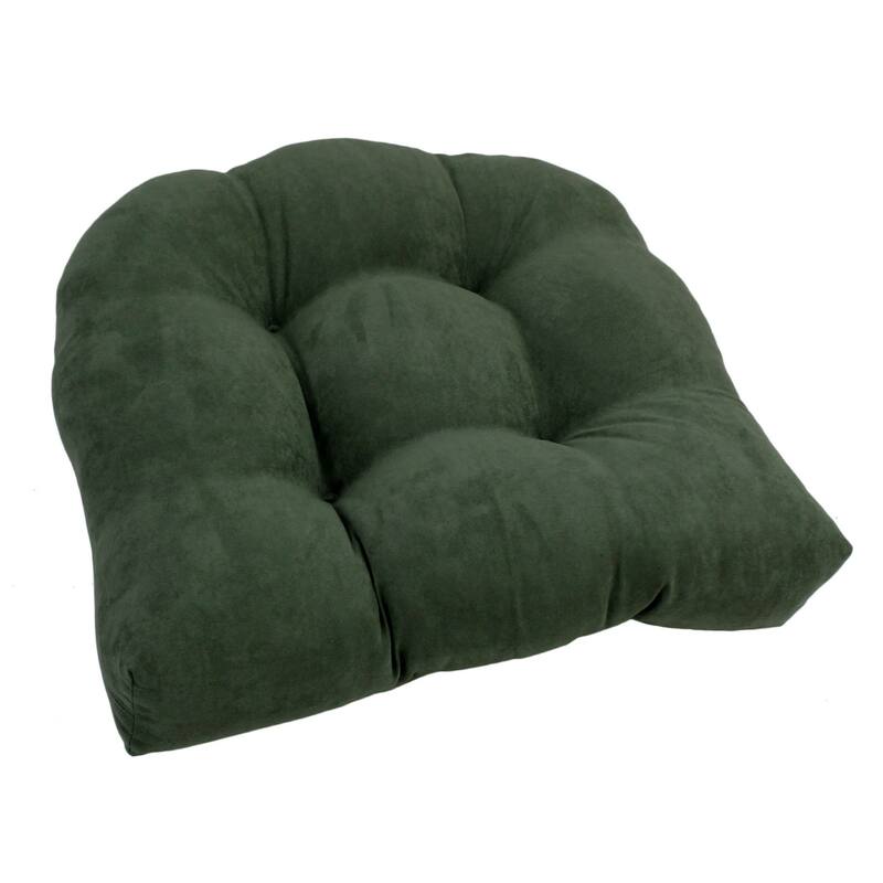 19-inch U-Shaped Microsuede Chair Cushion (Set of 1, 2, or 4) - Single - Hunter Green