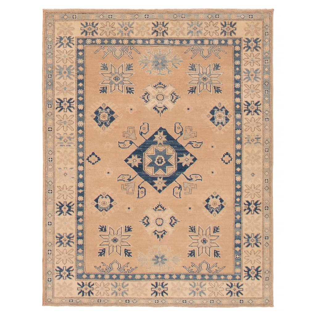 ECARPETGALLERY Hand-knotted Finest Ghazni Tan Wool Rug - 4'9 x 6'3