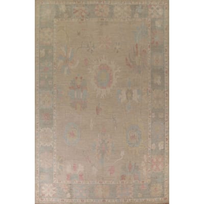 Floral Oushak Turkish Large Area Rug Hand-knotted Wool Carpet - 10'3"x 13'10"
