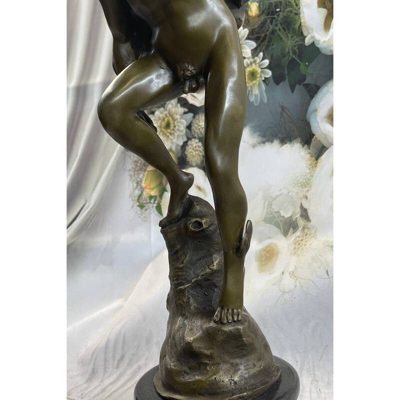 Flying Mercury Hermes W/ Caduceus Bronze Statue Sculpture Giambologna 20 Inches X 11 Inches