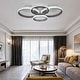 preview thumbnail 7 of 11, Modern 3 Circle Rings Acrylic Ceiling Light with Remote