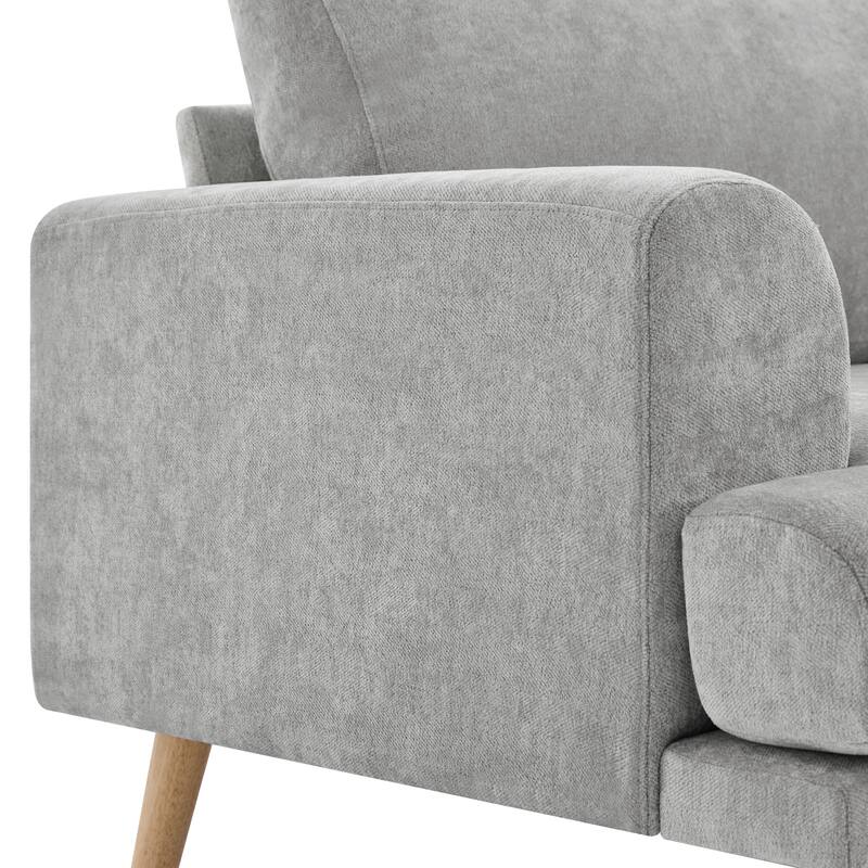 Christopher Knight Home - Loro Modern 79.9" Chenille Upholstered 3-Seater Sofa with Solid Wood Legs & Removable Cushion