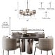 preview thumbnail 8 of 17, Kasy Modern 5-Light Wheel Chandelier Textured Glass Lights for Dining Room - D 26" x H 86" Max