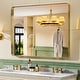preview thumbnail 83 of 141, Apmir Metal Frame Tempered Glass Bathroom Vanity Mirror for Wall, Cloakroom, Bedroom 40" x 36" - Gold