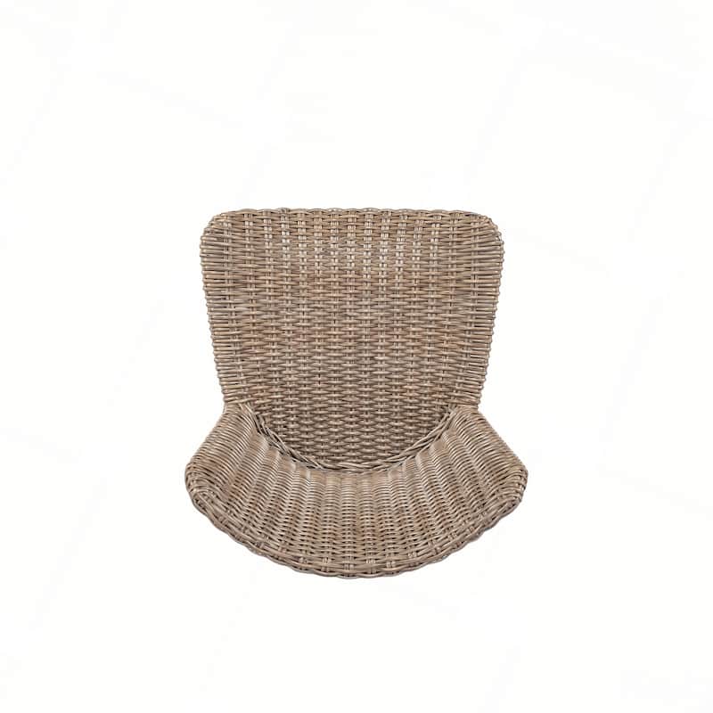 Outdoor Bar Stool, Wood with Wicker, Set of 2