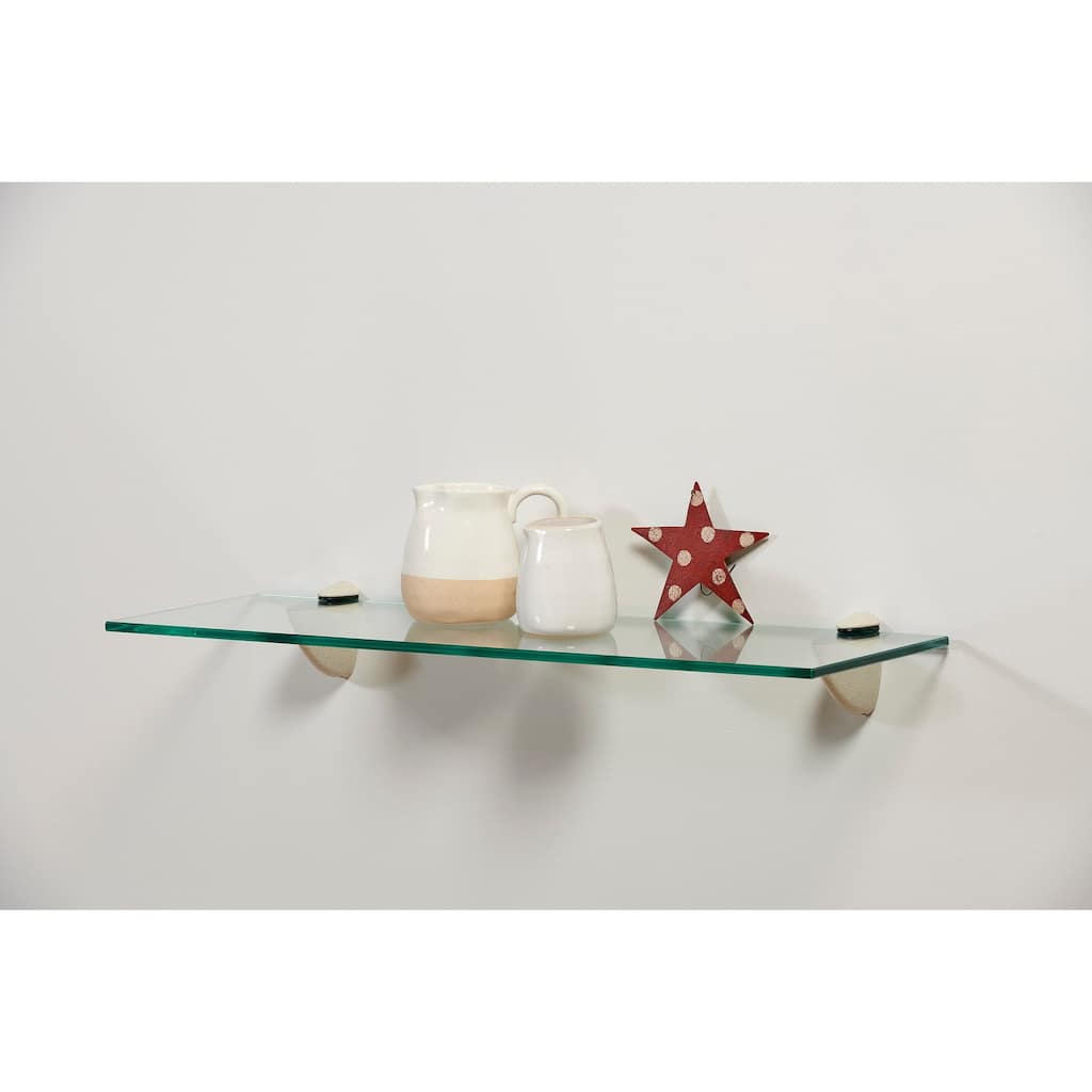 Wallscapes Capri Clear Glass Wall Shelf with Pelican Brackets