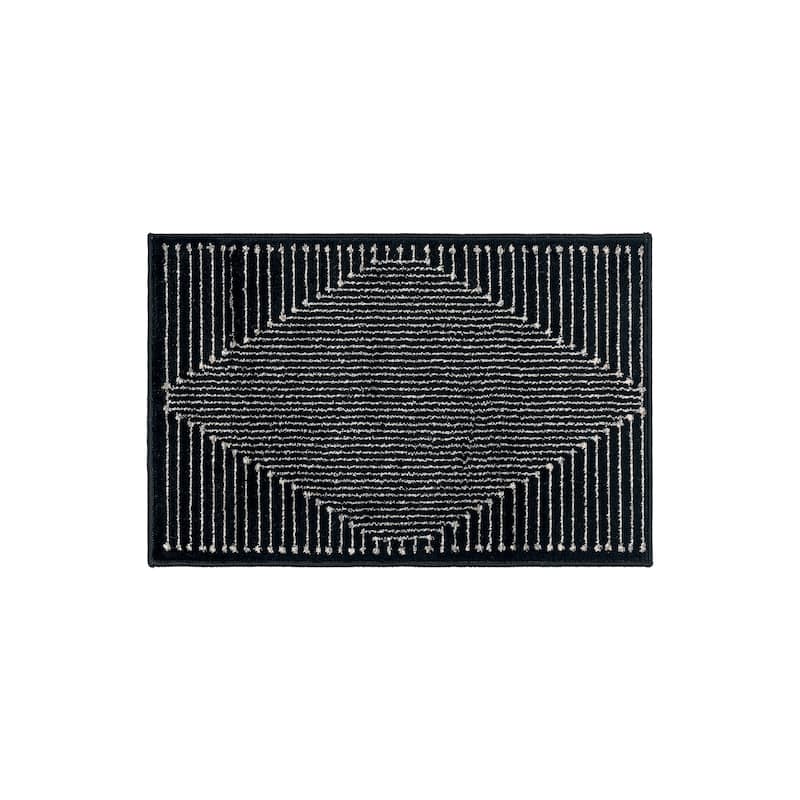 Contemporary Checkered Area Rug - Black - 2' 3" x 4'