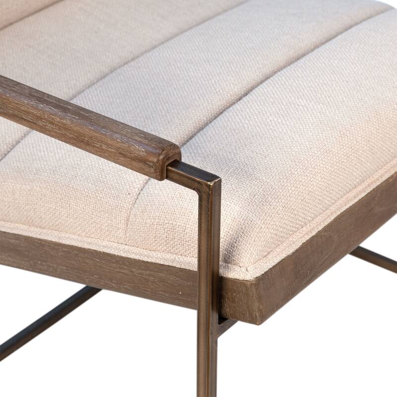 Mary Polyester Blend Upholstered Occasional Chair, Off-White