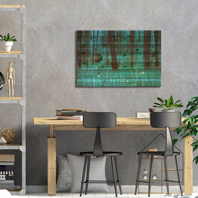 Night Flight Panoramic Print On Wood by Ros Berryman - Multi-Color