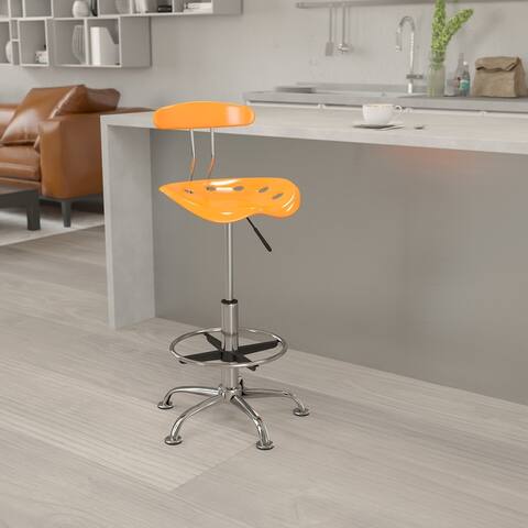 Vibrant Chrome Tractor Seat Drafting Stool