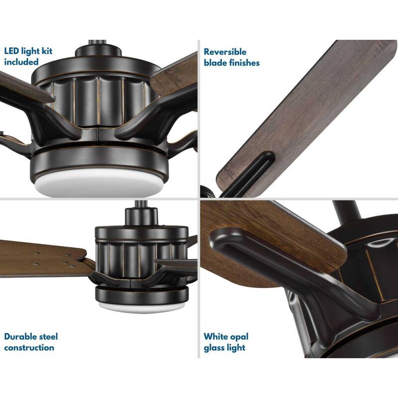 Progress Lighting Claret 54" 5 Blade LED Ceiling Fan with Remote