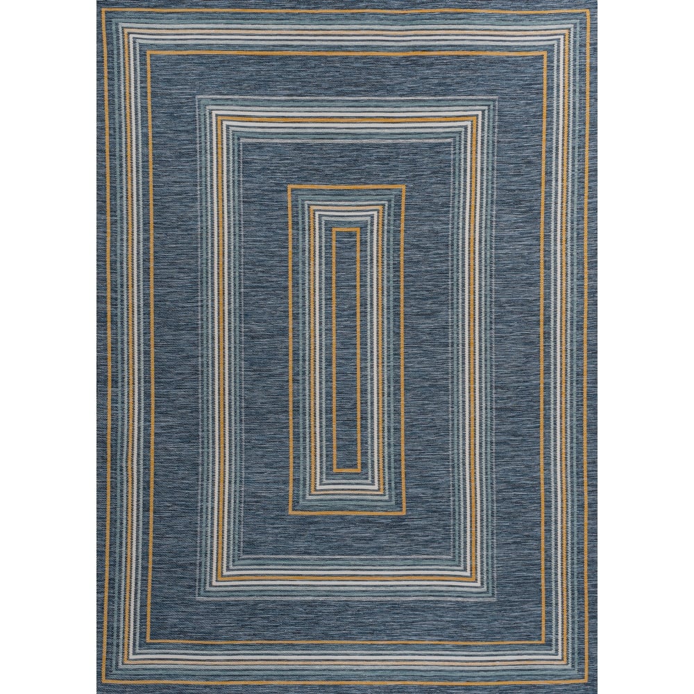JONATHAN Y Reversible Eryx Classic Nautical Mitre Stripe Machine-Washable Indoor/Outdoor Rug