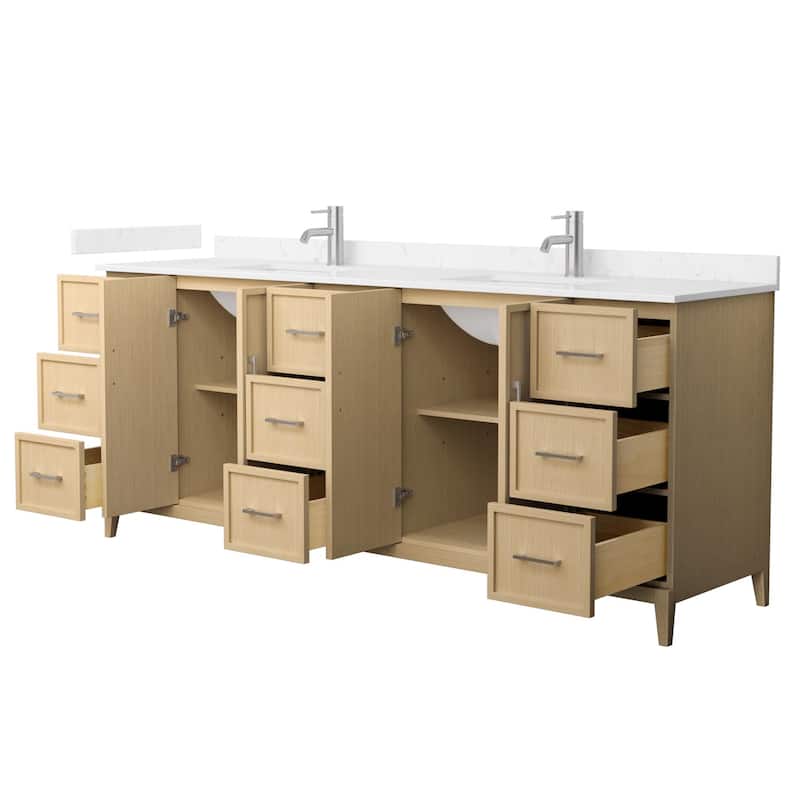 Elan 84-inch Double Vanity, Cultured Marble Top