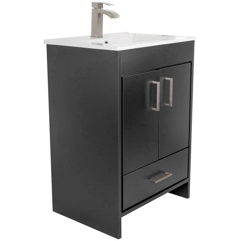 Skylar 24" Single Sink Freestanding Bathroom Vanity Set - Matte Black