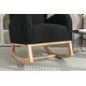 preview thumbnail 27 of 98, Teddy Fabric Upholstered Rocking Armchair with Solid Wood Frame & Legs, Cozy Ergonomic Lounge Chair with Soft Cushioning