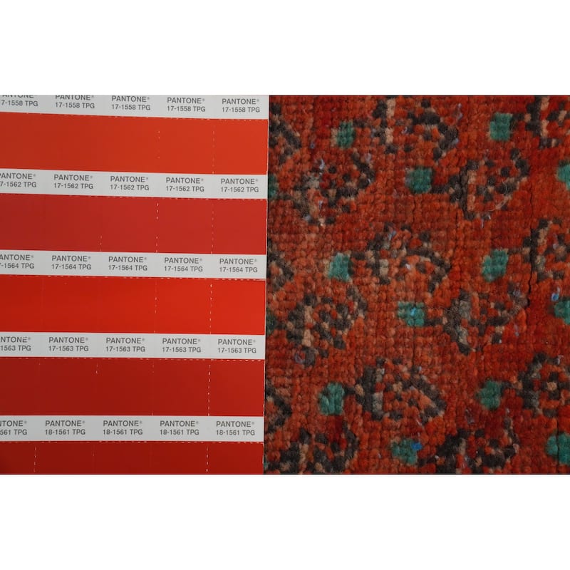 Hand Knotted Oriental 100% Wool Carpet Traditional All-Over Oranges & Rust Botemir Runner Rug - 10' 4'' X 3' 5''
